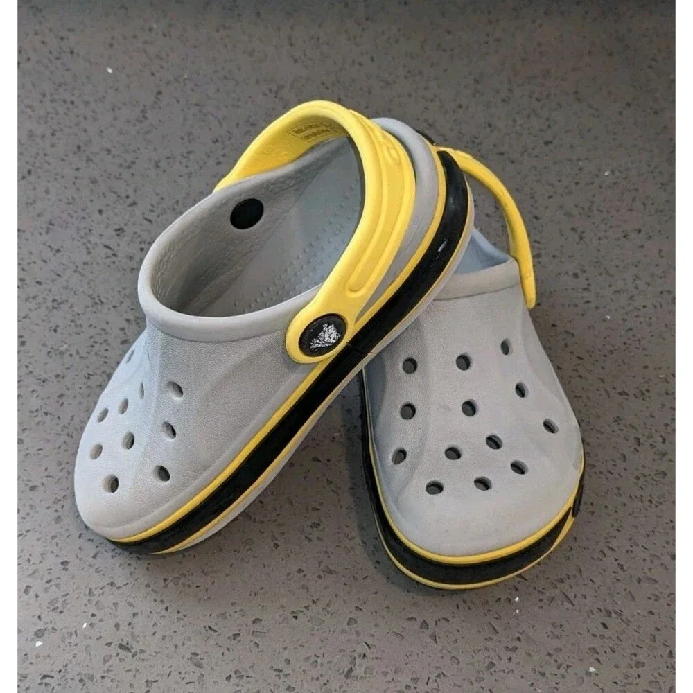 Crocs Kids Bayaband Clog Slip On Comfort Water Shoes Construction Yellow Size C9